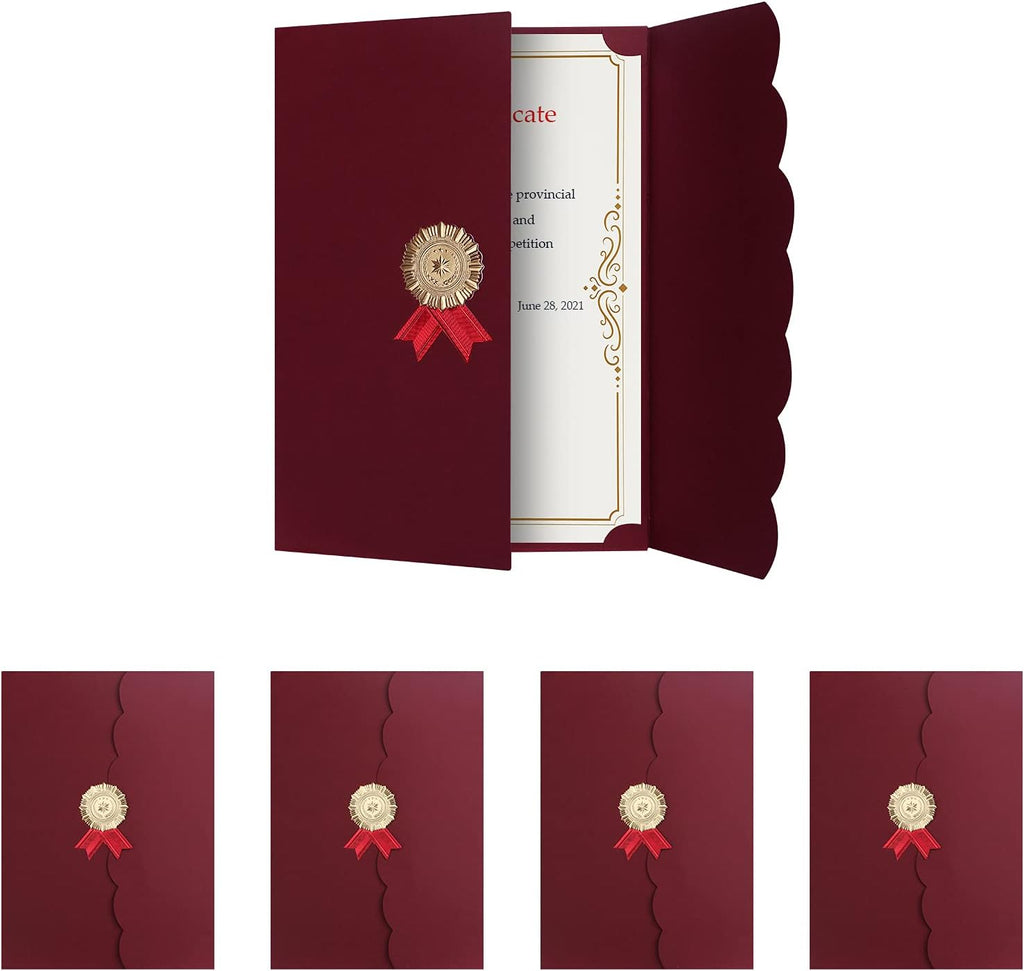 Zertifikat Mappe A4 Urkundenmappe mit 5er Hülle Urkunden Halter Schutzhülle Pappe Urkundenpapier Ordner Diplom Dokument Zeugniss Urkundenhülle Papier Zeugnissemappe für Certificate