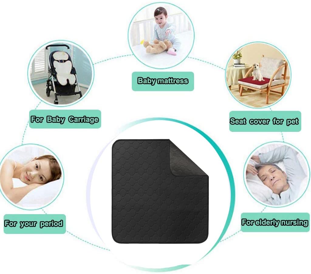 Inkontinenzauflage Wasserdicht Matratzenauflage Waschbar Inkontinenzunterlage Atmungsaktiv Inkontinenz Auflage Wiederverwendbar Unterlage Nässeschutz Bettunterlage für Kinder Erwachsene Haustiere
