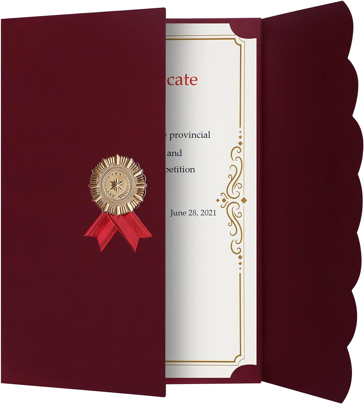 Zertifikat Mappe A4 Urkundenmappe mit 5er Hülle Urkunden Halter Schutzhülle Pappe Urkundenpapier Ordner Diplom Dokument Zeugniss Urkundenhülle Papier Zeugnissemappe für Certificate