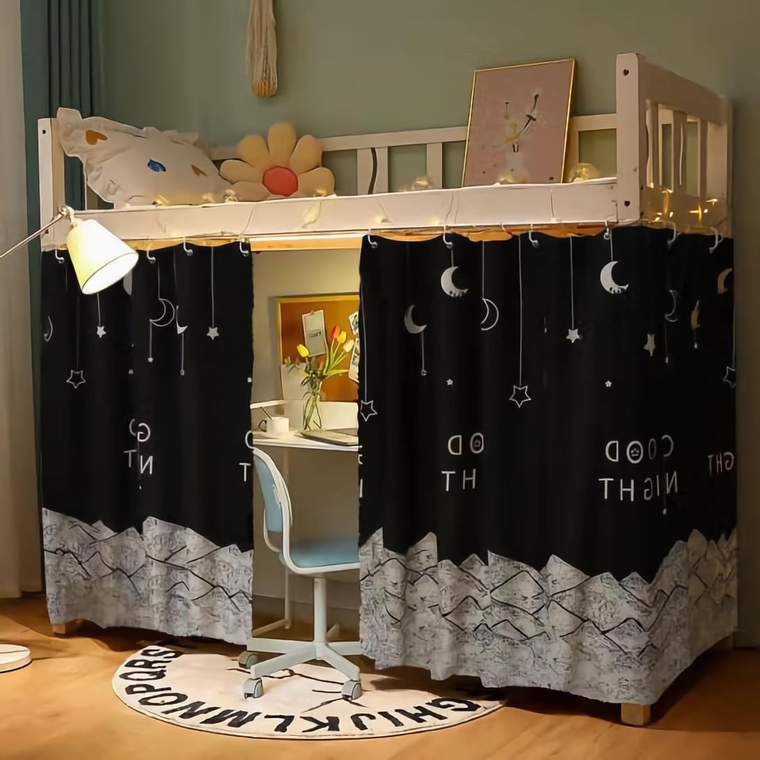 Vorhang für Bett Vorhänge Kinder Bettvorhang Etagenbett Betthimmel Hochbett Mädchen Jungen Bettzelt Schlafsaal Bettvorhänge Schlafzimmer Studentenwohnheim Vorhang Bett Zelt Umrandung