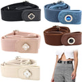 5 Stücke Gürtel für Damen und Unisex - Ohne Schnalle, Elastisch, Unsichtbar für Jeans, Hose, Kleid - Verstellbar, Schnellverschluss, Unsichtbare Taille