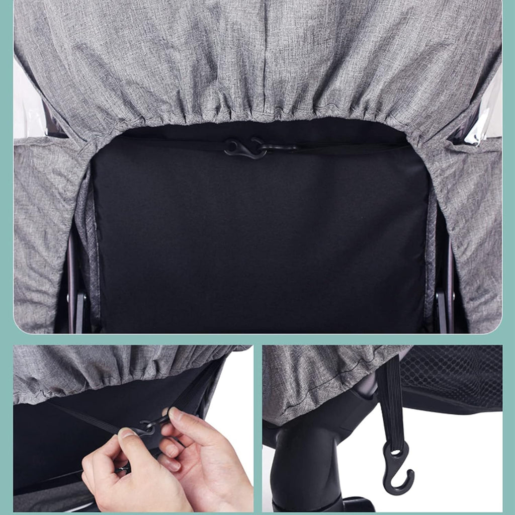 Universal Regenschutz Kinderwagen Regenhülle Buggy Transparent Abdeckung Regenverdeck Buggy Zwillinge Regencover Sportwagen Regenhaube Bequem Sichtfenster Regenschutz für Zwillingswagen Schadstofffrei