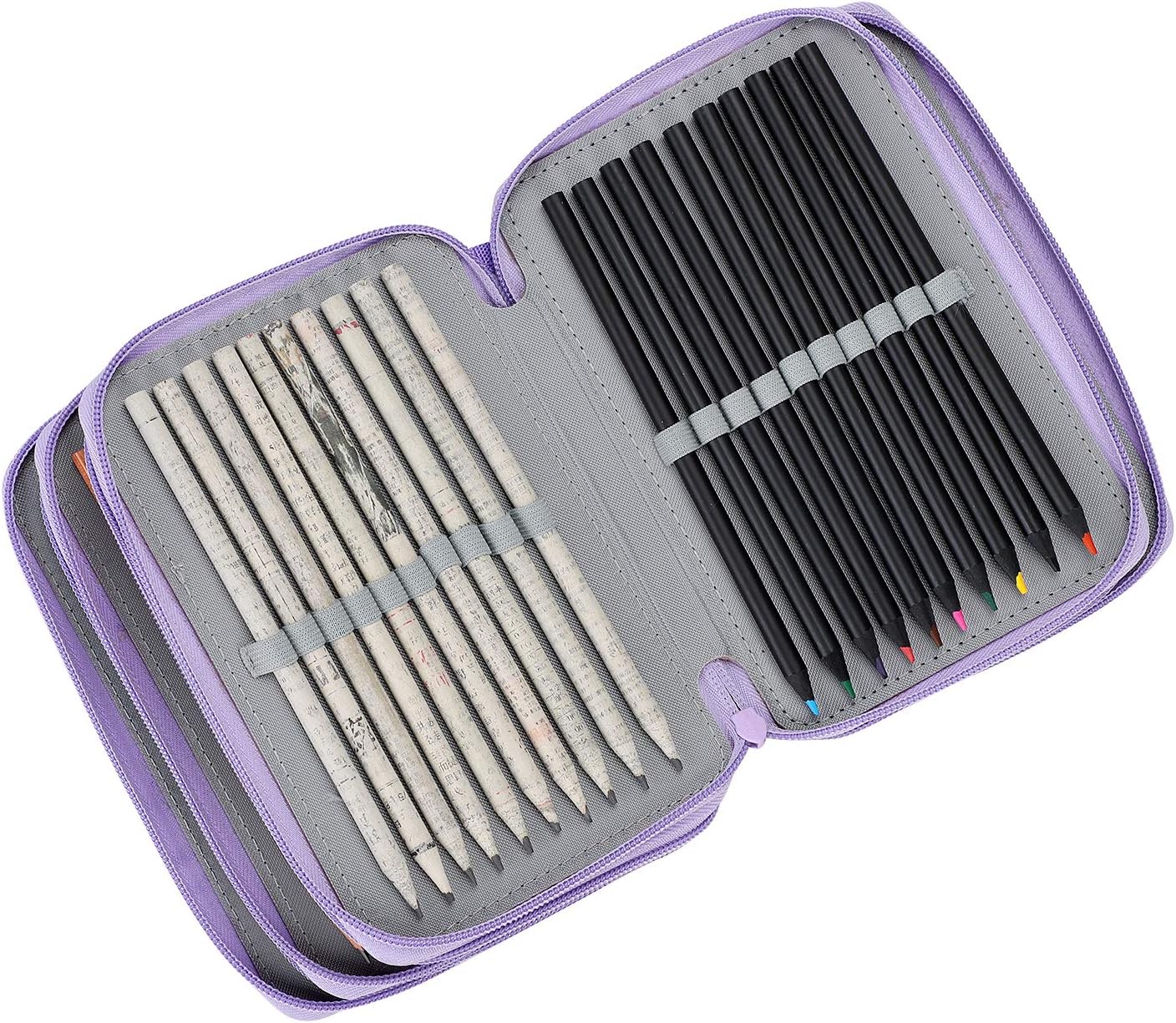 edermappe 4 Fächer Federmäppchen Große Kapazität Federtasche Bleistifte Beutel Mäppchen 72 Slots Stiftemappe Stifte Organizer Schulmäppchen Schreibwaren Stiftetasche für Kinder Erwachsene