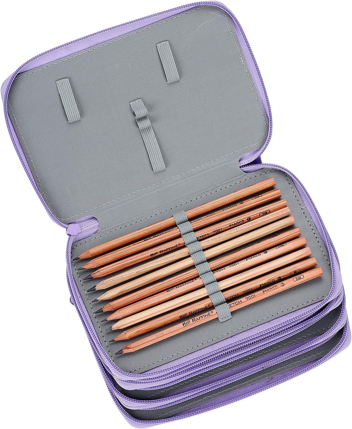 edermappe 4 Fächer Federmäppchen Große Kapazität Federtasche Bleistifte Beutel Mäppchen 72 Slots Stiftemappe Stifte Organizer Schulmäppchen Schreibwaren Stiftetasche für Kinder Erwachsene