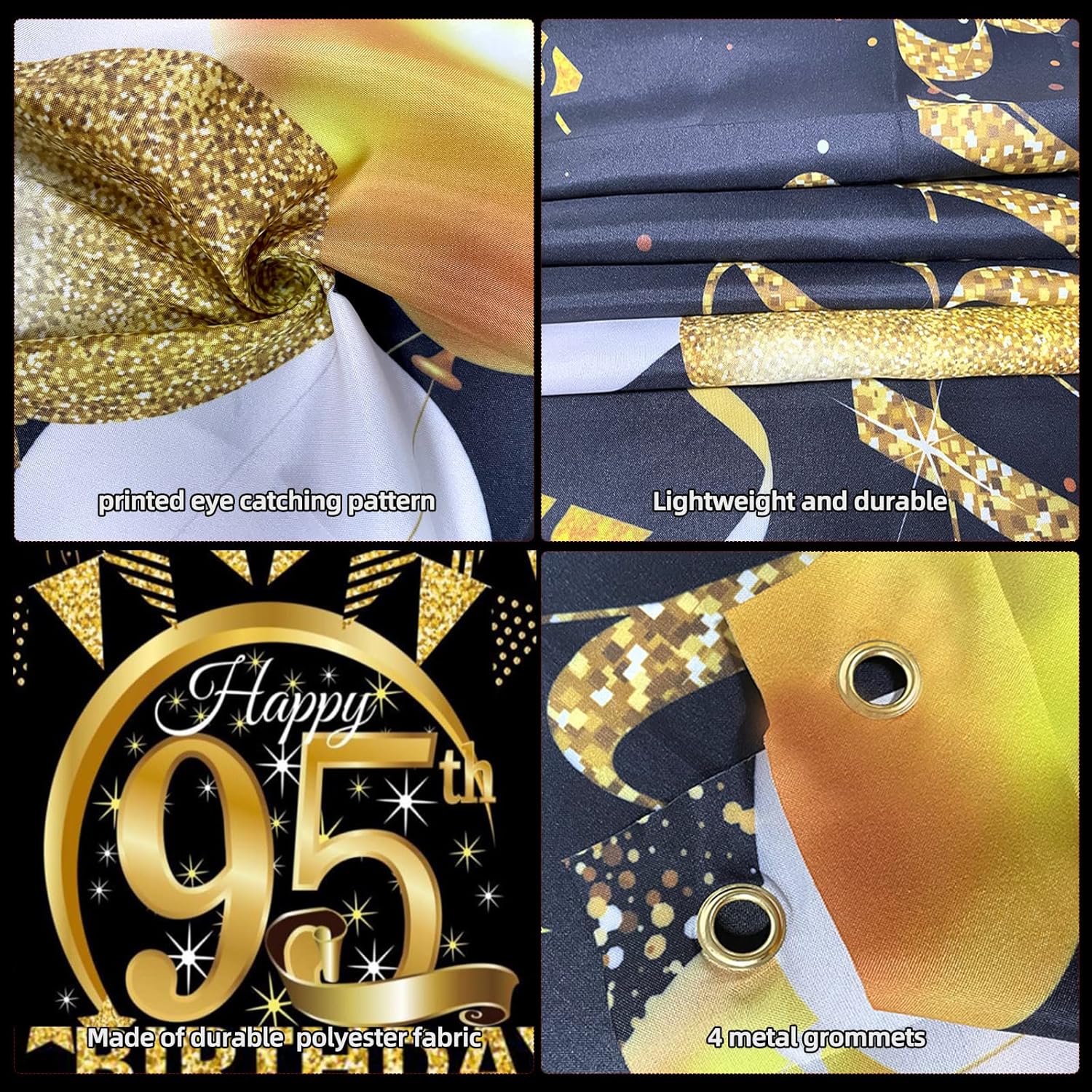 95. Geburtstag Party Dekoration - Roségold Banner, Extra Große Fotografie Hintergrund Schild Poster für 95 Geburtstag Party Kuchen/Tabelle/Mauer/Garten Dekoration